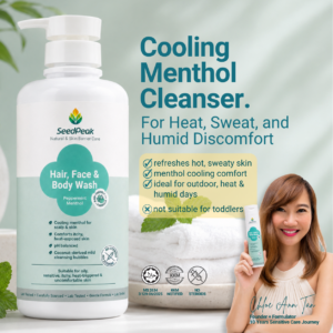 Hair, Face & Body Wash 1000ML (Peppermint Menthol) [Pump] [HFBW-PM1000PX1]