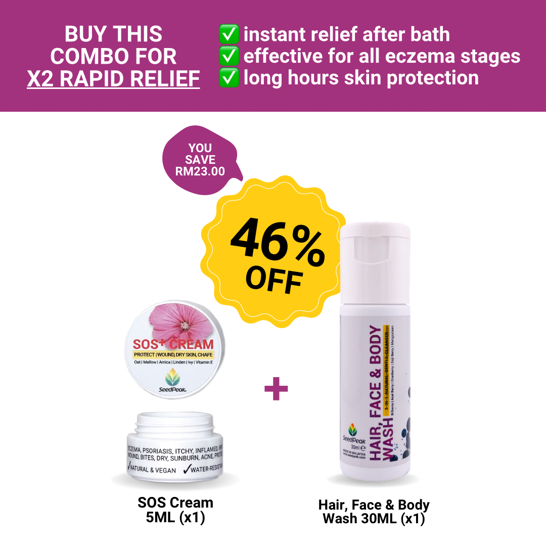 Duo (S): 30ML Hair, Face & Body Wash [MB] + 5ML SOS Cream